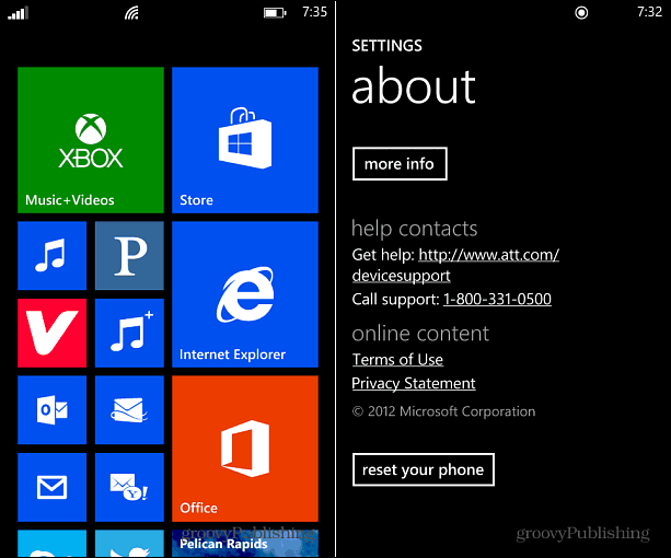 إعادة تعيين Windows Phone 8