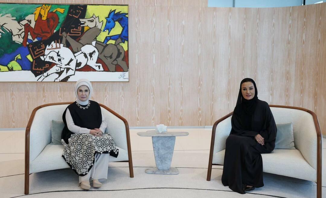 التقت السيدة الأولى أردوغان برئيسة مؤسسة قطر الشيخة موزا بنت ناصر!