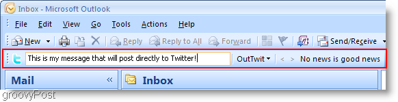 تويتر داخل Outlook OutTwit outlook box 