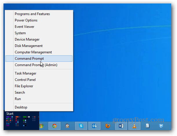 قائمة طاقة Windows 8
