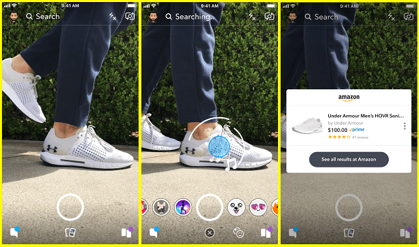 Snapchat يختبر طريقة جديدة للبحث عن المنتجات على Amazon مباشرة من كاميرا Snapchat.