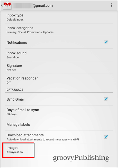 صور Gmail Android الخارجية