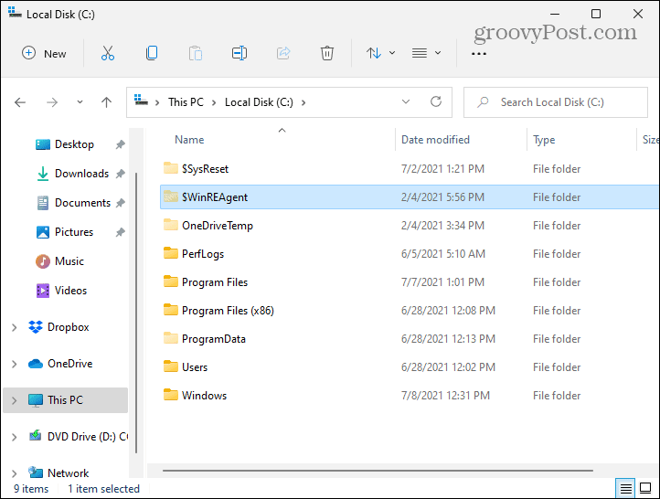 مجلدات Hiden Local C Drive Windows 11