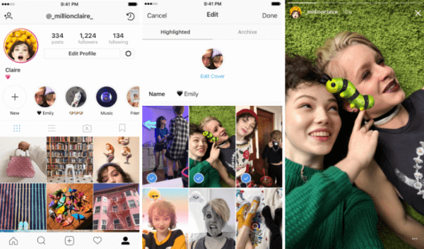 يتيح Instagram Stories Highlights للمستخدمين تحديد وتجميع القصص السابقة في مجموعات مسماة.