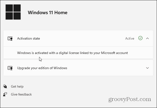 حالة التنشيط Windows 11