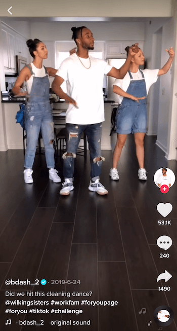 فيديو تحدي TikTok مع ثلاثة أشخاص يرقصون