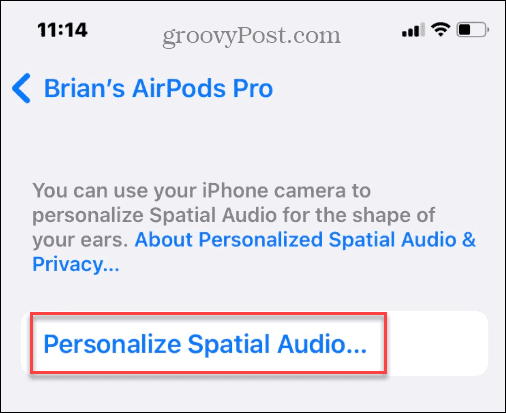 استخدم الصوت المكاني على Apple AirPods