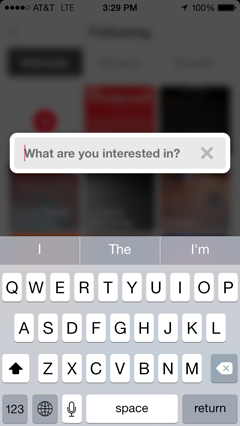 ابحث عن اهتمامات بينتيريست على نظام iOS