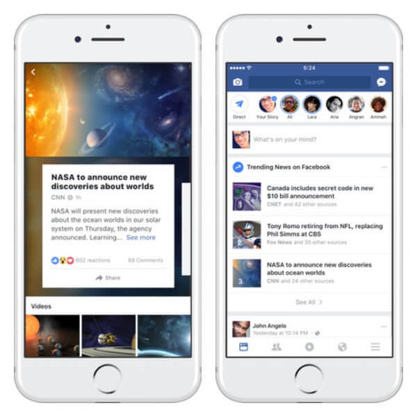 أعاد Facebook تصميم صفحة النتائج الشائعة على iPhone ويختبر طريقة جديدة لتسهيل العثور على قائمة بالموضوعات الشائعة داخل موجز الأخبار.