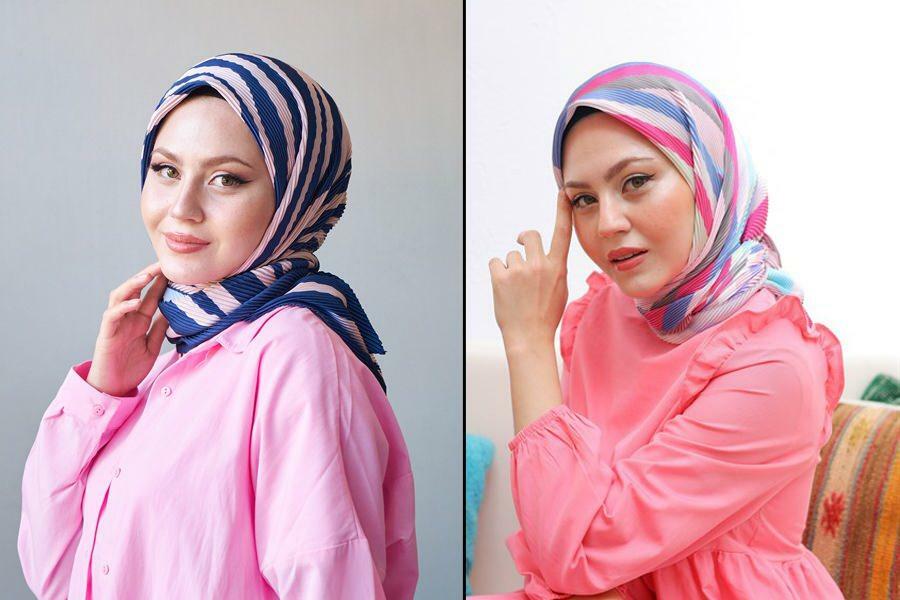نماذج وشاح الحجاب مطوي المرأة 