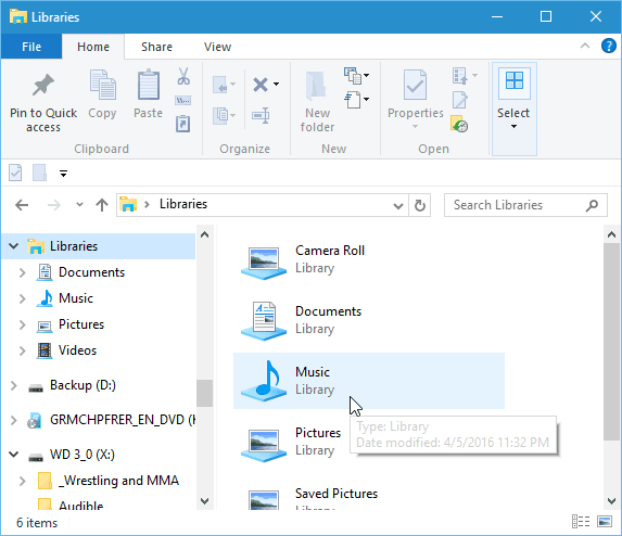 نصيحة Windows 10: جعل المكتبات تظهر في مستكشف الملفات