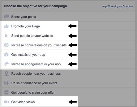أهداف إعلان الفيسبوك لإعلانات الفيديو