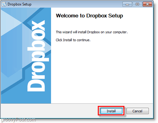 لقطة شاشة Dropbox - ابدأ إعداد / تثبيت صندوق الإسقاط