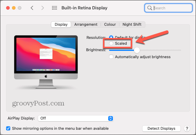 زر تحجيم mac