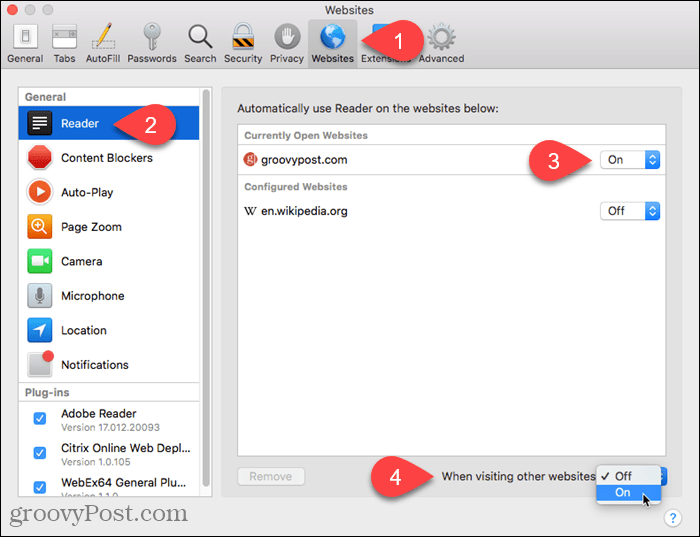 قم بتشغيل Reader View لمواقع الويب الأخرى في Safari لنظام التشغيل Mac