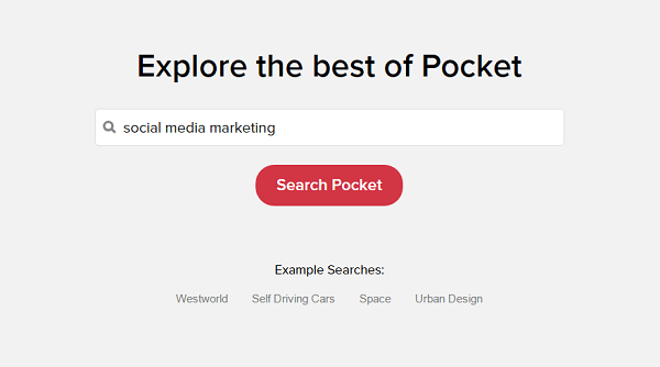يقترح Pocket Explore المحتوى بناءً على اهتماماتك.