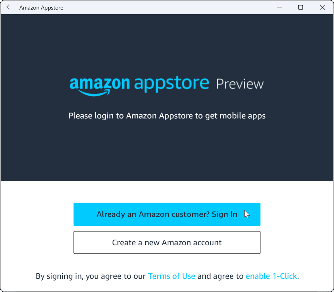 قم بتسجيل الدخول إلى Amazon Appstore على نظام التشغيل Windows 11