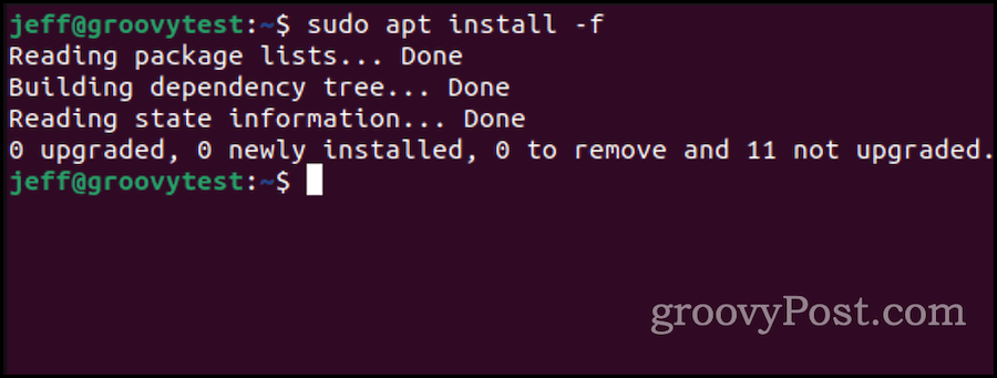 تثبيت ubuntu apt لإصلاح الحزم المعطلة