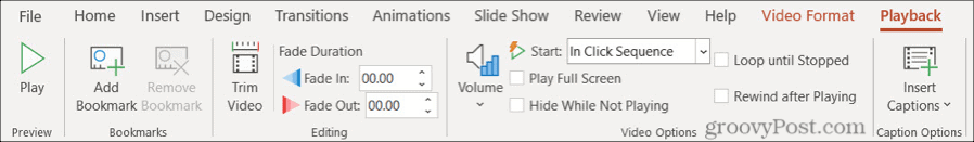 علامة تبويب التشغيل في PowerPoint