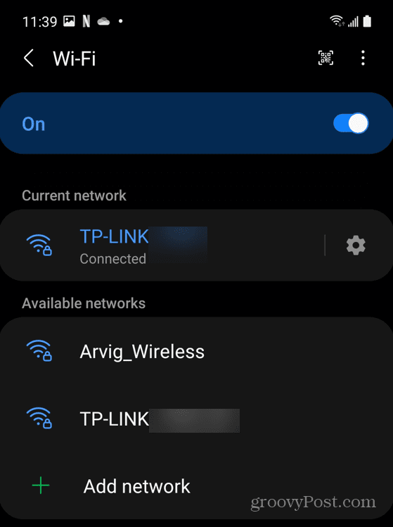 اتصال شبكة Wi-Fi