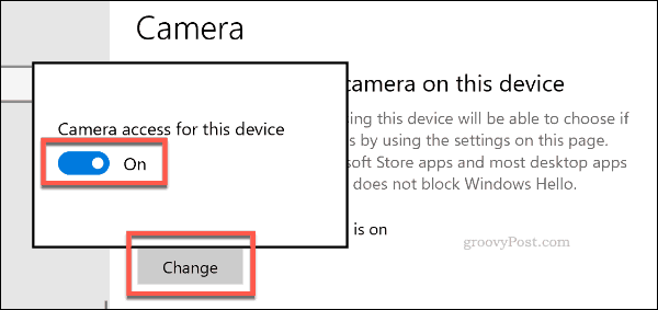 تعطيل الوصول إلى الكاميرا في Windows 10