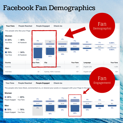 الرسم البياني الديموغرافي لمحبي الفيسبوك