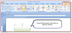 علامة التبويب تنسيق Microsoft Word 2007