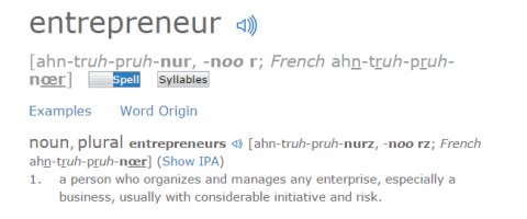 تعريف كلمة "رائد الأعمال" هو فكرة المخاطرة. 