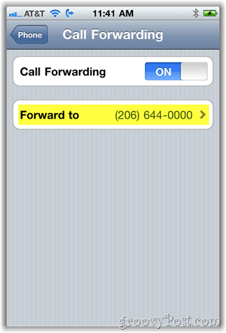 لقطة شاشة خيار تحويل المكالمات فون