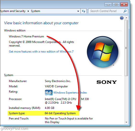 البحث عن إصدار 64 بت أو 32 بت من Windows 7