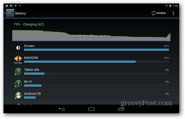 تحسين عمر بطارية Google Nexus 7