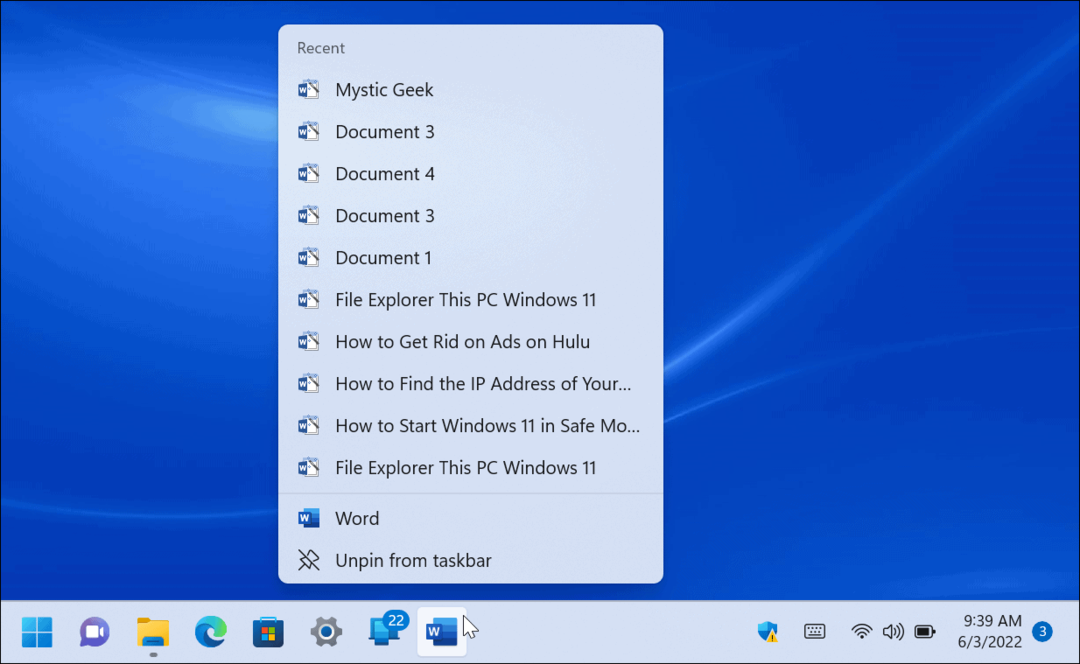 قوائم الانتقال في Windows 11