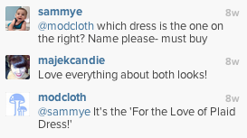 modcloth تعليقات instagram