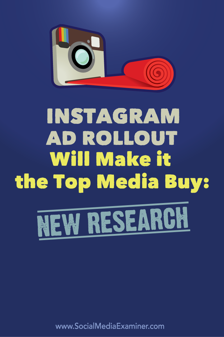 ستجعل Instagram Ad Rollout من أفضل الوسائط التي تشتريها: بحث جديد: ممتحن وسائل التواصل الاجتماعي