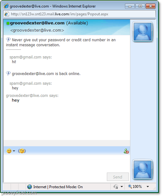 يبدو أن برنامج windows messenger in-browser يشبه برنامج windows windows messenger