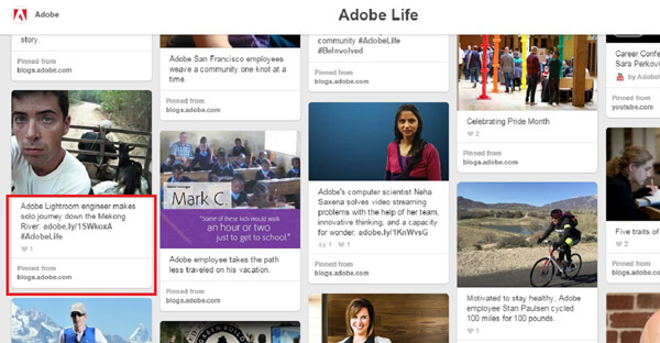 قصة موظف adobe على موقع pinterest