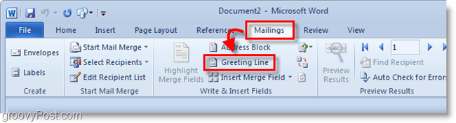 لقطة شاشة Outlook 2010 - انقر فوق سطر الترحيب أسفل المراسلات