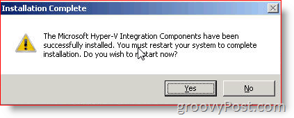 تثبيت خدمات تكامل Hyper-V