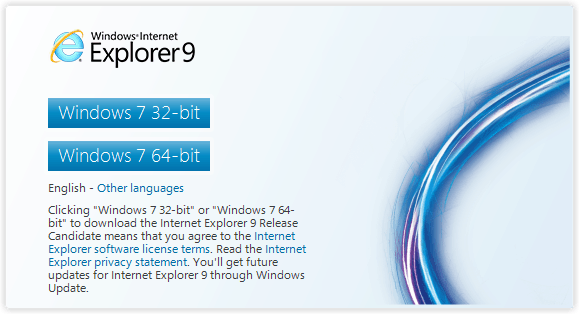 IE9 في 32 بت أو 64 بت