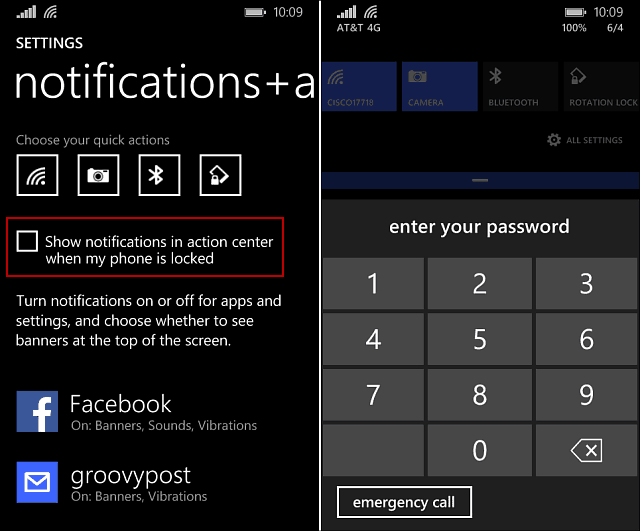 Windows Phone 8.1: منع الأشخاص من رؤية الإشعارات على شاشة القفل
