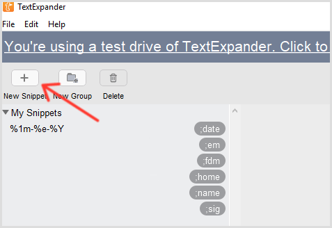 TextExpander إضافة مقتطف