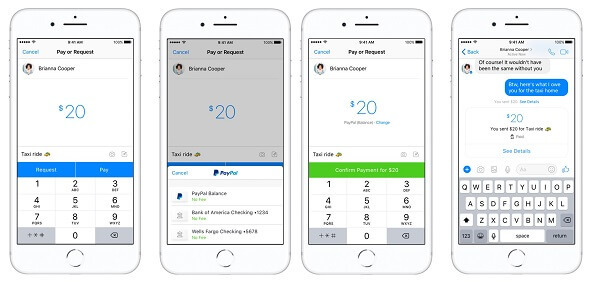 يدمج Facebook Messenger و PayPal مدفوعات الند للند داخل التطبيق في الولايات المتحدة.