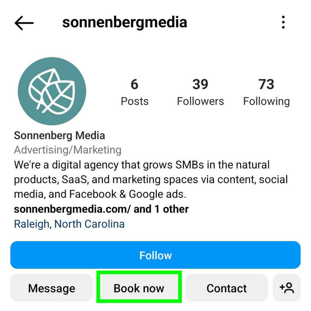 ow-to-do-bookings-and-reservations-work-on-instagram-book-now-button- التعيينات-sonnenbergmedia-example-1
