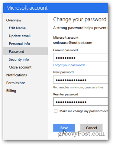 كيفية تغيير كلمة المرور الخاصة بحساب البريد الإلكتروني في Outlook.com