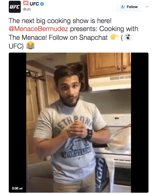 سلسلة الطهي التي يقودها الفيديو من UFC تحظى بشعبية لدى المشاهدين.