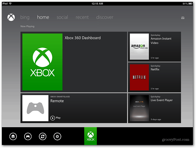 لوحة تحكم Xbox SmartGlass