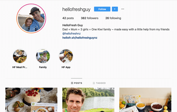 كيفية تجنيد المؤثرين الاجتماعيين المدفوعين ، مثال على خلاصة Instagram منhellofreshguy