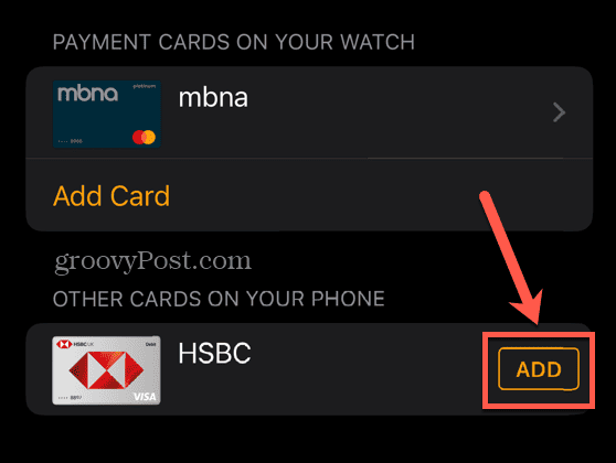 Apple Pay إضافة البطاقة الموجودة