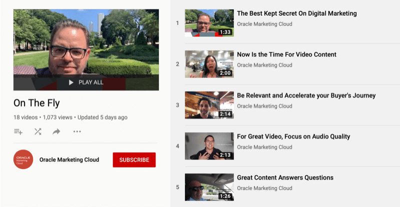 سلسلة Oracle Marketing Cloud على YouTube أثناء التنقل