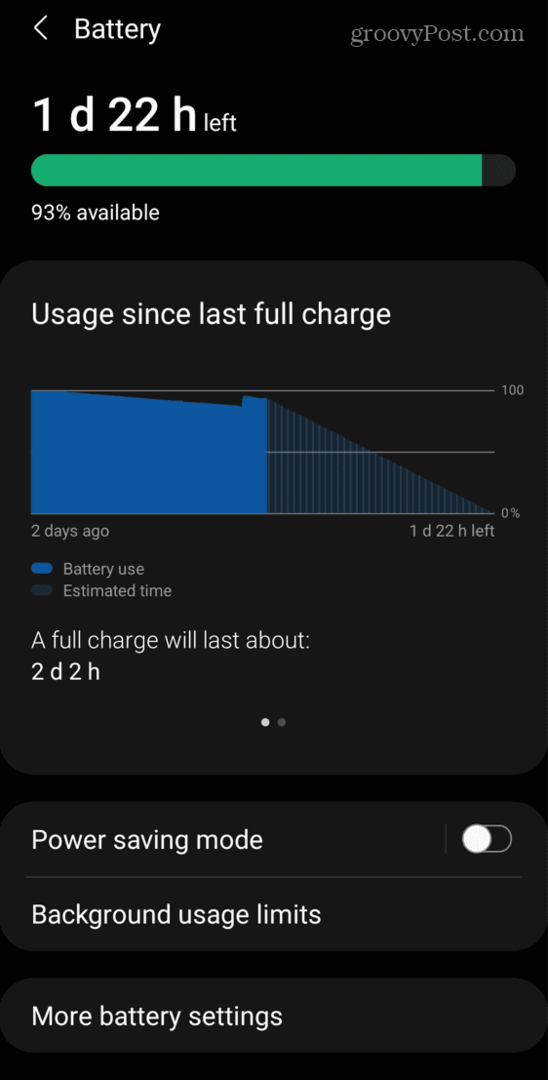 وضع توفير الطاقة في Android